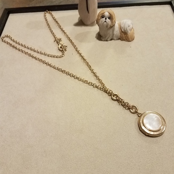 Chico's Jewelry - Chico's reversible locket -gold  & mother of pearl